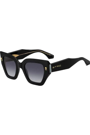 Etro Akcesoria, Kobieta, Czarny, ONE SIZE, Paski w kwiaty okulary przeciwsłoneczne