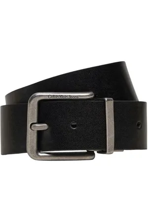 Calvin Klein Akcesoria, Mężczyzna, Czarny, 105 CM, Skóra, Skórzany pasek Cinte