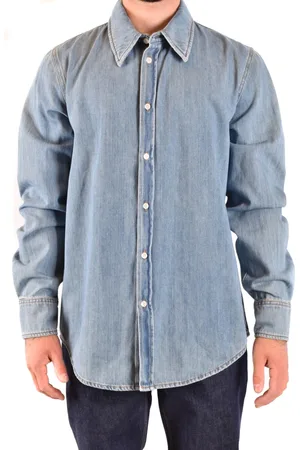 Calvin Klein Koszule, Mężczyzna, Niebieski, L, Denim, Skromna i elegancka koszula jeansowa o kroju oversize