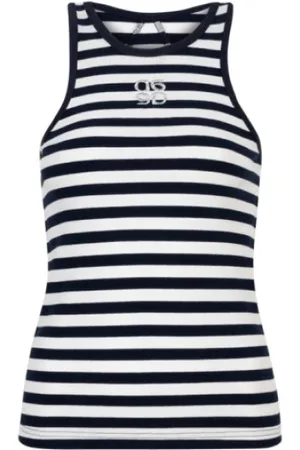 Dante 6 Koszulki, Kobieta, Biały, S, Bawełna, Monogramowany Tanktop z Haftowanym Logo