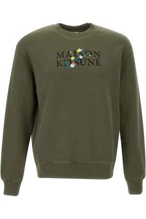 Maison Kitsuné Bluzy, Mężczyzna, Zielony, L, Bawełna, Bawełniana Bluza