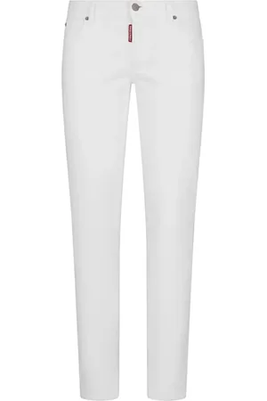 Dsquared2 Spodnie, Kobieta, Biały, M, Bawełna, Spodnie Slim-fit
