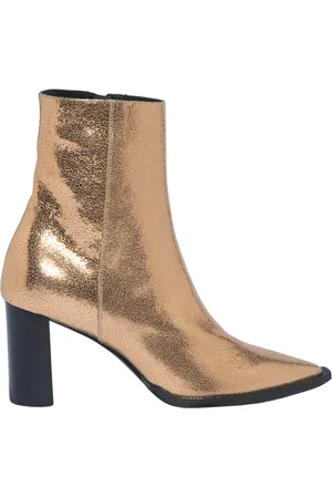 Dorothee Schumacher Buty, Kobieta, Żółty, 40 EU, Skóra, Stylowe botki na obcasie z ozdobnym paskiem