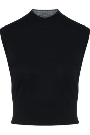 Sportmax Koszulki, Kobieta, Czarny, XS, Poliester, Quattro Top Bez Rękawów