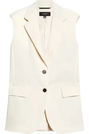 Max Mara Kurtki, Kobieta, Biały, M, Stylowa kamizelka z klapami
