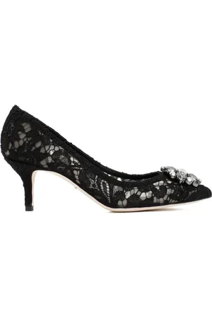 Dolce & Gabbana Buty, Kobieta, Czarny, 38 EU, Czarny Obcasy z Koronką