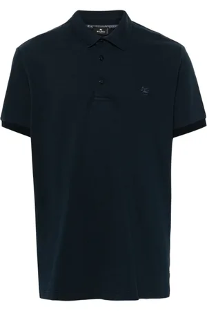 Etro Koszulki, Mężczyzna, Niebieski, S, Granatowy Polo z Paisleyem