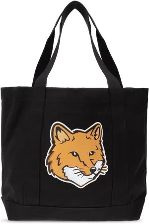 Maison Kitsuné Torebki, unisex, Czarny, ONE SIZE, Bawełna, Torba Shopper z Logo