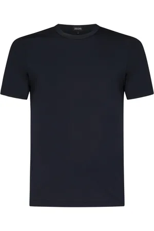 Ermenegildo Zegna Koszulki, Mężczyzna, Niebieski, XL, Koszulka Crewneck Tonal