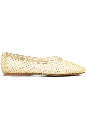 FORTE FORTE Buty, Kobieta, Żółty, 38 EU, Buty Baletki z Siateczką Strass