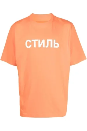 Heron Preston Koszulki, Mężczyzna, Pomarańczowy, L, Bawełna, Ctnmb Logo T-Shirt