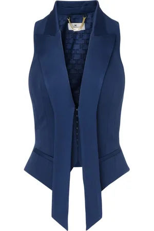 Elisabetta Franchi Kurtki, Kobieta, Niebieski, M, Poliester, Gilet EF Oltremare Vest
