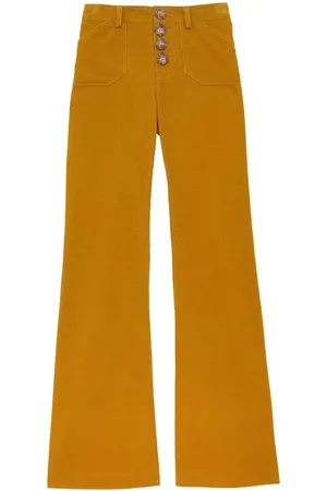 Inès de la Fressange Spodnie, Kobieta, Żółty, M, Spodnie Flare Cut w Kolorze Ochry