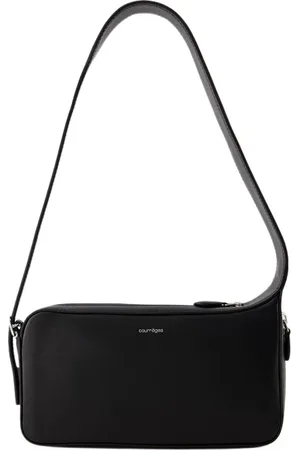 Courrèges Torebki, Kobieta, Czarny, ONE SIZE, Bawełna, Czarna skórzana torba typu hobo Racer
