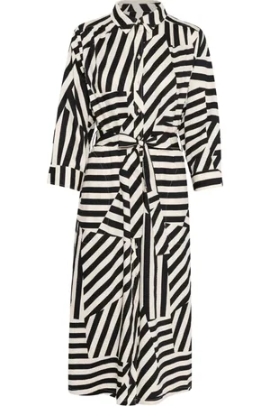 Part Two Sukienki, Kobieta, Wielobarwność, 2XL, Bawełna, Deconstructed Stripe Sukienka Koszulowa
