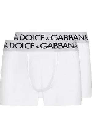 Dolce & Gabbana Bielizna, Mężczyzna, Biały, L, Spandex, Komplet Bawełnianych Boxerek z Nadrukiem