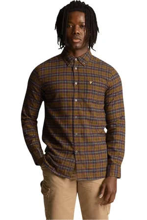 Lyle & Scott Koszule, Mężczyzna, Wielobarwność, S, Bawełna, Koszula flanelowa w kratę