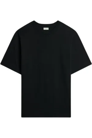 DRIES VAN NOTEN Koszulki, Mężczyzna, Czarny, S, Bawełna, Czarny bawełniany T-shirt z okrągłym dekoltem