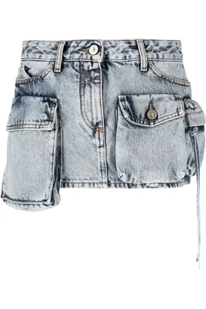 The Attico Spódnice, Kobieta, Niebieski, W27, Denim, Fay Denim Mini Skirt