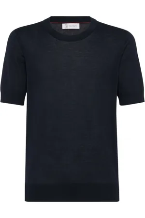 Brunello Cucinelli Koszulki, Mężczyzna, Niebieski, 3XL, Bawełna, T-shirt z delikatnej dzianiny o fakturze slub