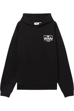 Obey Bluzy, Mężczyzna, Czarny, M, Luksusowy ciężki kaptur z artystyczną grafiką