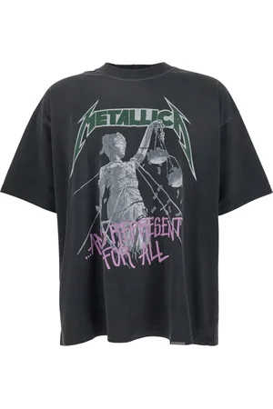 Represent Koszulki, Mężczyzna, Szary, M, Metallica Szary T-Shirt z Nadrukiem z Przodu i z Tyłu