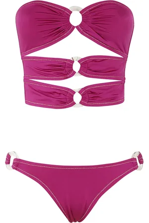 Reina Olga Stroje kąpielowe, Kobieta, Fioletowy, M, Stylowy Top Bikini Bandeau
