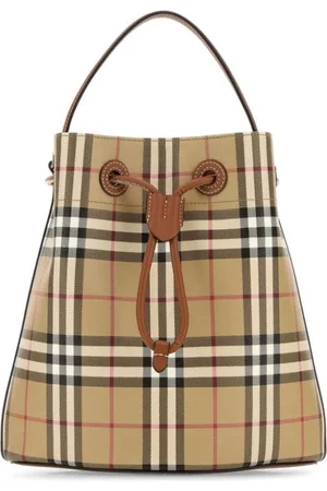 Burberry Torebki, Kobieta, Beżowy, ONE SIZE, Bawełna, Worek ze sznurkiem Vintage Check