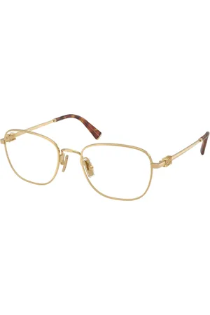 Miu Miu Akcesoria, Kobieta, Żółty, 51 MM, Stylowe okulary korekcyjne