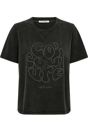Co`Couture Koszulki, Kobieta, Czarny, S, Bawełna, Czarny T-shirt Acid