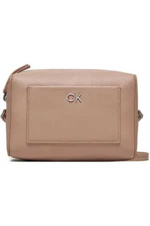 Calvin Klein Torebki, Kobieta, Beżowy, ONE SIZE, Skóra, Codzienna Torba na Aparat