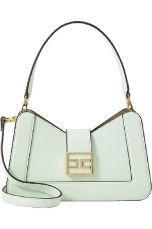 Elisabetta Franchi Torebki, Kobieta, Zielony, ONE SIZE, Trapezowa torebka z zapięciem na guzik
