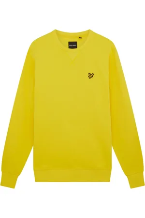 Lyle & Scott Bluzy, Mężczyzna, Żółty, M, Bawełna, Bluza Crew Neck