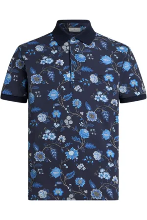 Etro Koszulki, Mężczyzna, Niebieski, L, Bawełna, Stylowa Koszulka Polo
