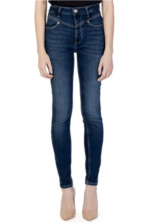 Guess Jeansy, Kobieta, Niebieski, W24 L29, Bawełna, Dżinsy rurki High Waist niebieskie