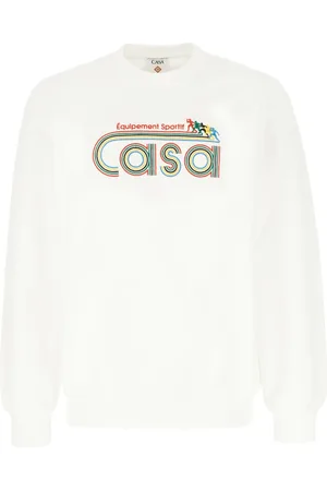 Casablanca Bluzy, Mężczyzna, Biały, M, Bawełna, Felpe Sweatshirt