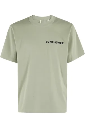 Sunflower Koszulki, Mężczyzna, Zielony, S, Bawełna, Limonkowa Zielona Koszulka z Logo Bawełna Krótki Rękaw