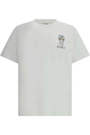 Casablanca Koszulki, Mężczyzna, Biały, M, Bawełna, Bawełniany T-shirt z Monogramem