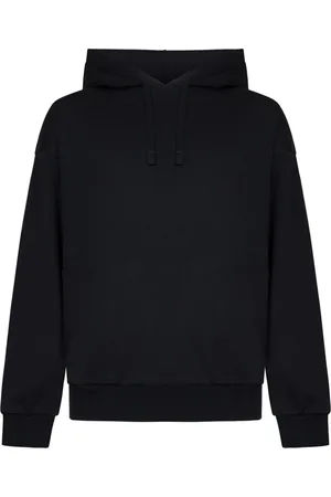 Ermenegildo Zegna Bluzy, Mężczyzna, Czarny, L, Bawełna, Bluza z kapturem z haftowanym logo