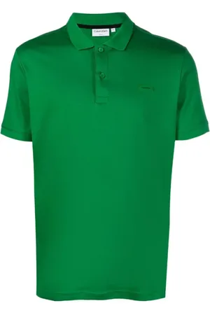 Calvin Klein Koszulki, Mężczyzna, Zielony, S, Bawełna, Koszulka Polo Slim Fit