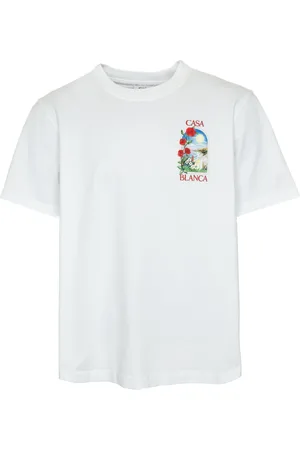 Casablanca Koszulki, Mężczyzna, Biały, M, Bawełna, Koszulka Elemental Print
