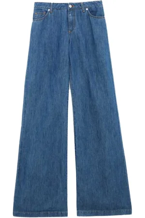 ERMANNO SCERVINO Jeansy, Kobieta, Niebieski, M, Bawełna, Szerokie Jeansyy z Niskim Stanem