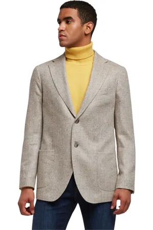 Brooks Brothers Kurtki, Mężczyzna, Szary, 4XL, Wełna, Wełniana marynarka sportowa