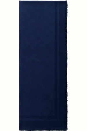 Elisabetta Franchi Akcesoria, Kobieta, Niebieski, ONE SIZE, Poliester, Top z niebieskim wzorem logo i postrzępionymi brzegami