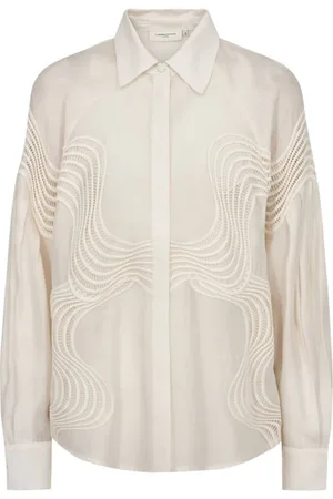 Copenhagen Muse Bluzki, Kobieta, Beżowy, M, Poliester, Koszula z długim rękawem Muse Blouse