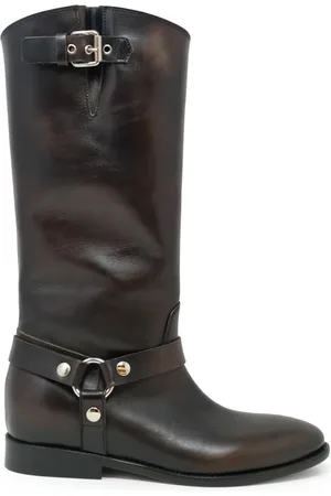 Elena Iachi Buty, Kobieta, brązowy, 37 1/2 EU, Skóra, Skórzane Kozaki