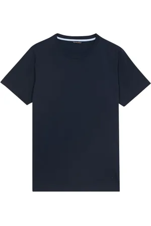 Brooks Brothers Koszulki, Mężczyzna, Niebieski, M, Bawełna, Niebieska bawełniana koszulka z okrągłym dekoltem
