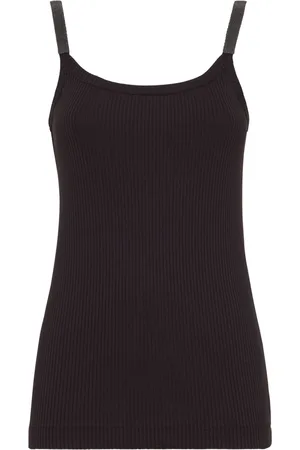 Brunello Cucinelli Koszulki, Kobieta, Czarny, M, Bawełna, Stylowy Top Bez Rękawów Canalle Sisas