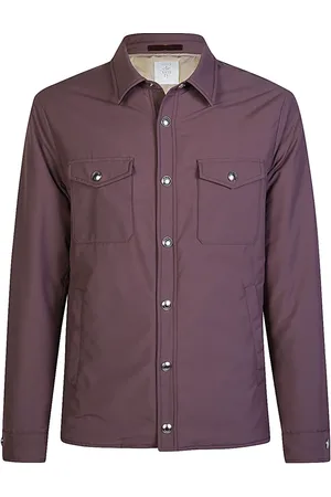 ELEVENTY Kurtki, Mężczyzna, Fioletowy, 2XL, Nylon, Nylonowa Kamizelka Przeciwdeszczowa z Wełną