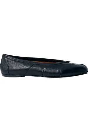 Maison Margiela Buty, Kobieta, Czarny, 37 EU, Skóra, Skórzane baleriny z kokardą